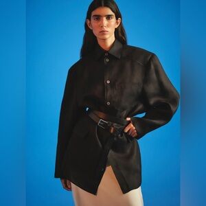 Zara Icons Long Belted Shirt 100% Silk